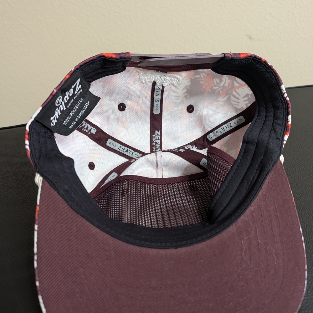 Virginia Tech Hokies Snapback Hat Zephyr‎ Floral Tropical Print VT Logo Cap - Picture 6 of 8